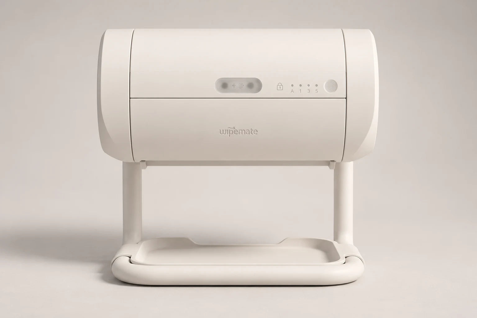 Porcelain Wipemate dispenser on its detachable stand