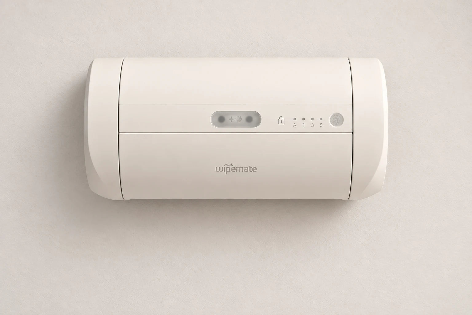 Wipemate body in wall-mounted configuration without stand legs or tray