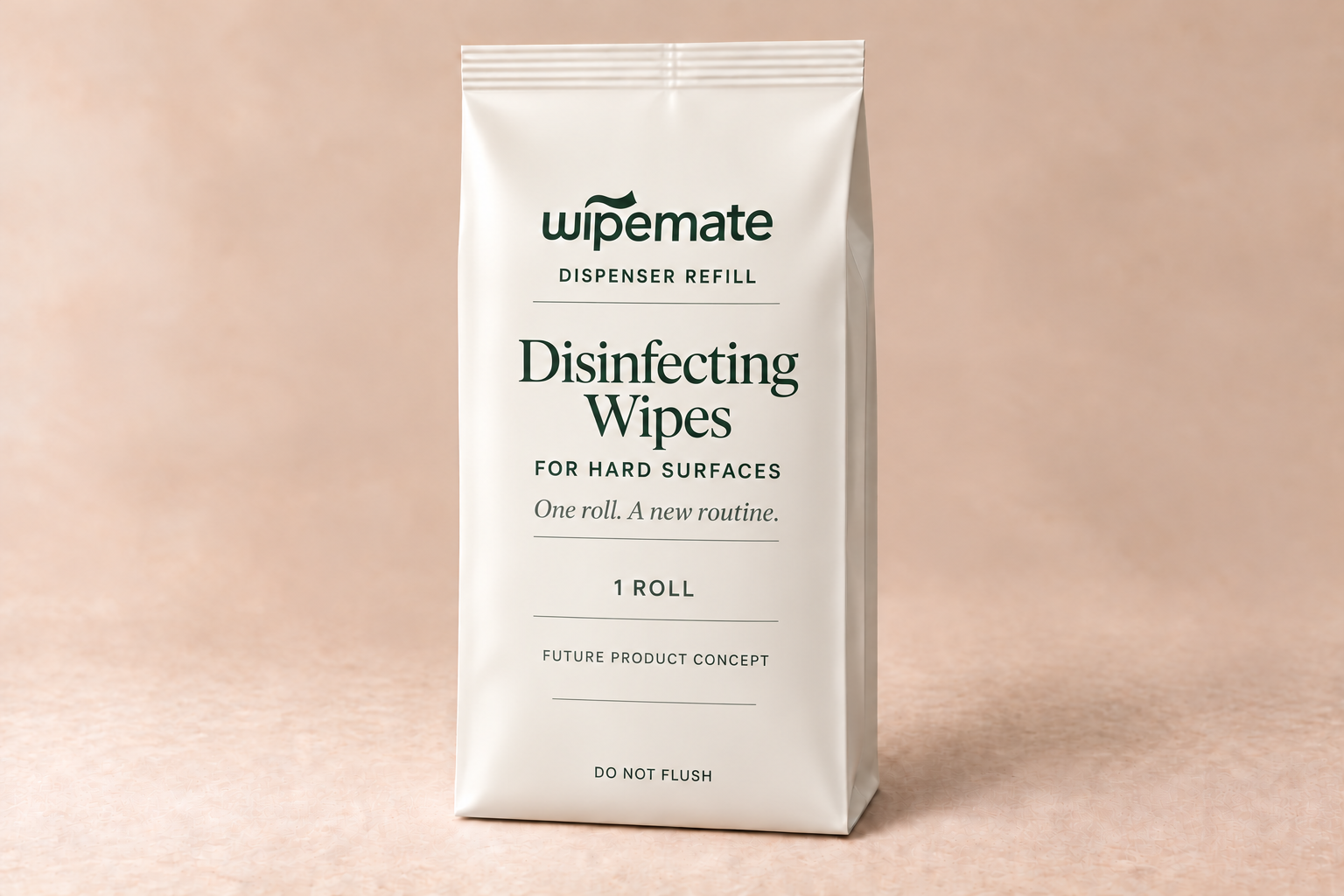 Wipemate Disinfecting Wipes ivory refill bag, future packaging concept
