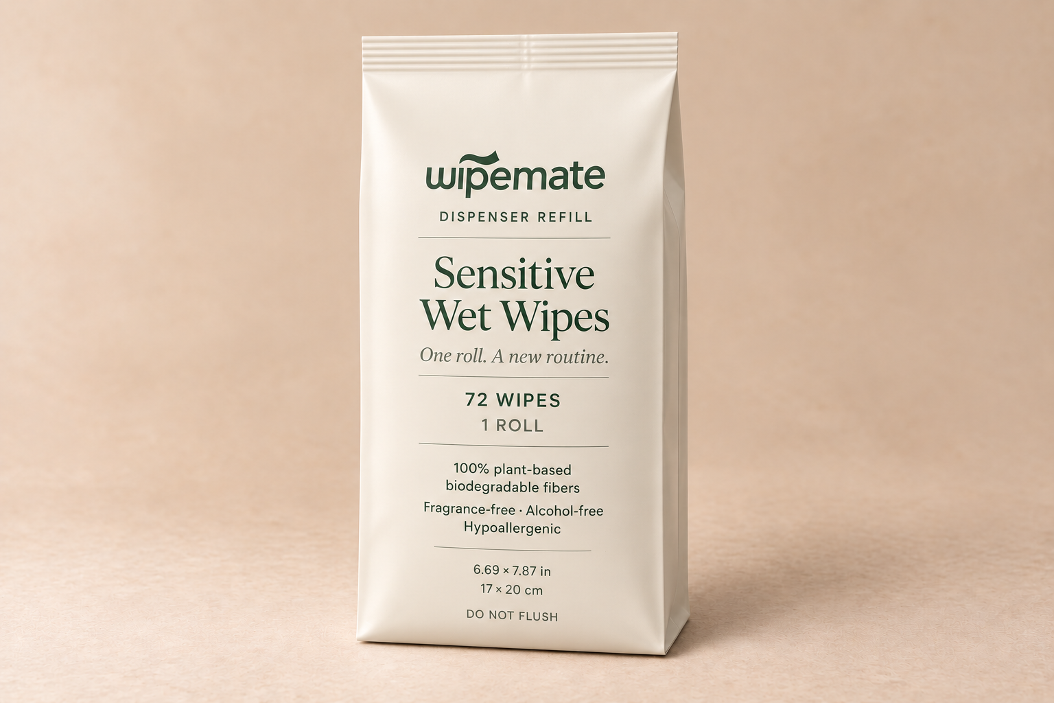 Wipemate Sensitive Wet Wipes individual refill bag